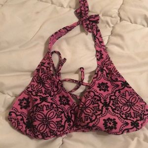 Pink and Black Bikini Top